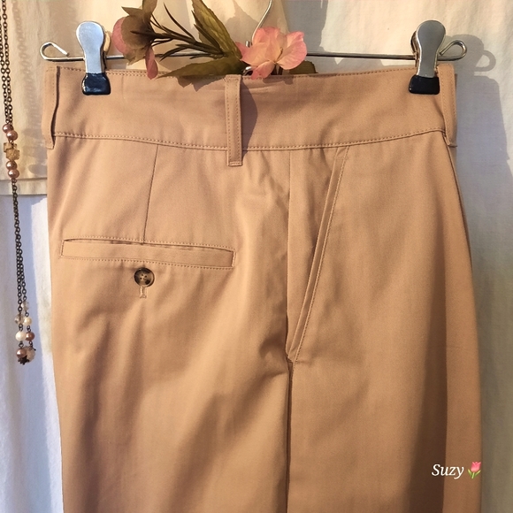 CLUB MONACO Cuffed Ankle Crop High Rise Beige Wide Legs - Picture 3 of 12